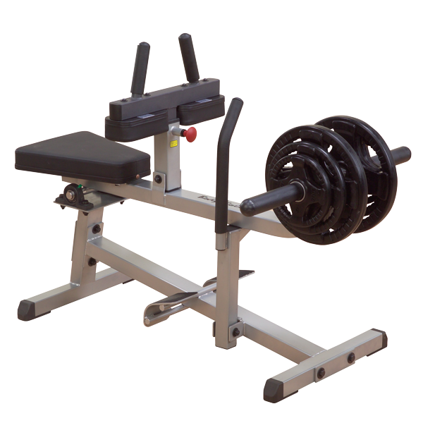 A BodySolid Calf Raise Machine That is Seated
